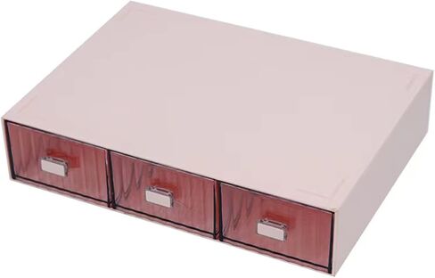 منظم أدراج المكتب، منظم مكتب اللوازم المكتبية القابل للتكديس، درج تخزين بلاستيكي بلاستيكي، منظم بقالة المكتب للقرطاسية/اللوازم المكتبية/المدرسة/المنزل (أحمر 1 حجرة) in Kuwait