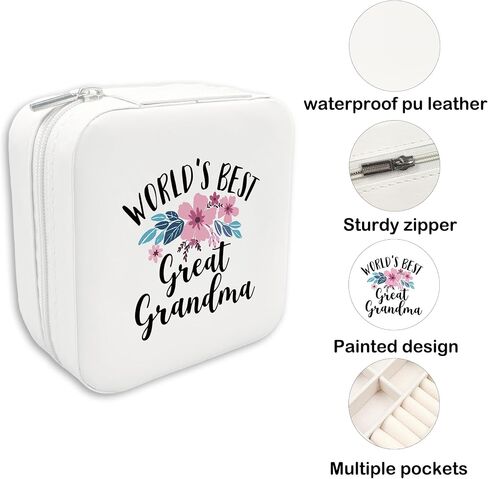 JRTW Travel Jewelry Case - Great Grandma Travel Jewelry Organizer, Mothers Day Gifts for Grandma, Travel Jewelry Box for Earrings Box Travel Gift for Grandma, Ring Organizer Great Grandma Gifts in Saudi Arabia