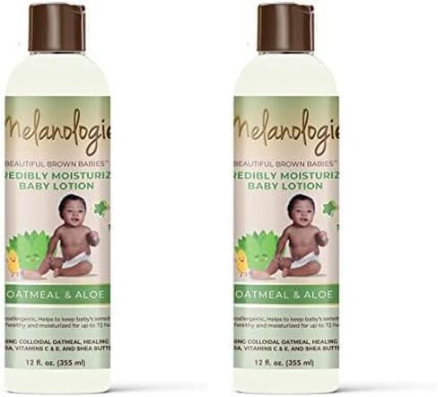 Melanologie Beautiful Brown Babies Incredibly Moisturizing Baby Lotion with 1% Colloidal Oatmeal, Fragrance-, Alcohol-, Paraben- Phthalate-, Peservative, & Dye-Free, 12 fl. Oz in Saudi Arabia
