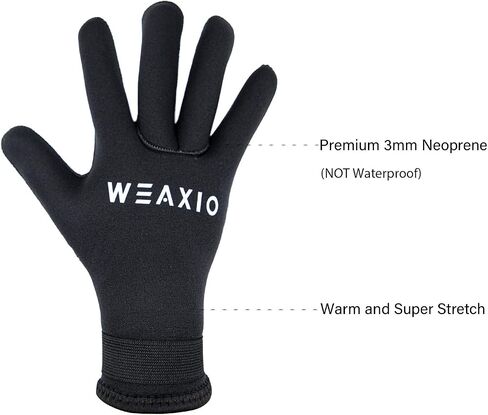 قفازات WEAXIO الفاخرة من النيوبرين 5 مم للرجال والنساء، قفازات الغوص فائقة التمدد ومضادة للانزلاق ومقاومة للماء وقفازات شتوية لاصقة ومخيطة بشكل أعمى للحفاظ على الدفء في الماء البارد للرياضات المائية في الهواء الطلق in Saudi Arabia