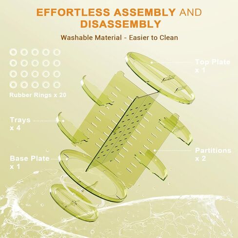 Auxmir Makeup Organizer 360 Rotation Cosmetic Storage Box with 6 Adjustable Layers for Bathroom and Living Room, Clear, Clear, Modern in Kuwait