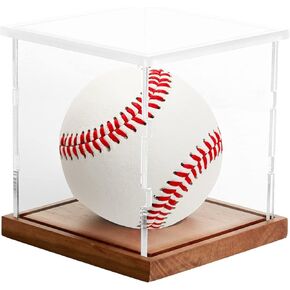 Softball Display Case, Plastic Display Holder for Official Size Softball, Clear Display Cube for Autographed Softball Memorabilia Display Case UV Protected Acrylic Box Fit 12" Softball