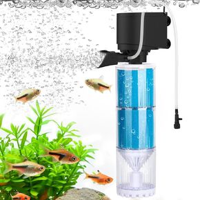 Aquarium Filter Fish Tank Filter 150GPH Aquarium Sponge Filter for 15 to 70 Gallon Tank, Adjustable Bubble Output and Water Flow Rate, Quiet for Filtration/Oxygenation/Circulation
