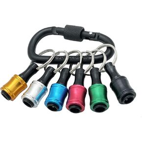 SeonFook 10PCS Drill Bit Extension Bar Aluminum Alloy Screwdriver Bits Holder Keychain Socket Adapter Quick Release Extender for 1/4 Inch Hex Shank Screwdrivers and Drill Bit