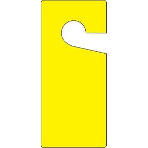 Accuform TAD833 Solid Color Blank Door Knob Hanger Tag, 9" Length x 4" Width x 0.015" Thickness, RP-Plastic, Yellow (Pack of 10)