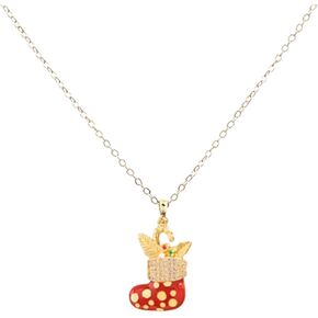 Red Christmas Necklace for Women Teen Girls Cute Christmas Hat Pearl Necklace Red Crystal Christmas Tree Pendant Necklace, New Year's Birthday Christmas Jewelry Gift
