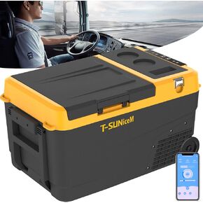 12 Volt Car Fridge, 28 Quart Electric Cooler Dual Zone, Car Refrigerator -4℉~68℉ 12/24V DC & 100-240V AC App Control for Dewalt 18-20V Battery Truck Van RV Camper Travel Camping Road Trips