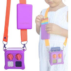 غطاء متوافق مع YOTO Mini Player Storyteller/Kalycase سترة سيليكون + حقيبة للبطاقة وحزام الكتف/حافظة واقية مناسبة (خوخي)