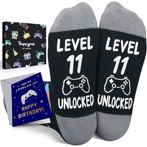 HAPPYPOP 11th Years Old Birthday Gifts for Boys - Socks for Kids Age 11 in Gift Box, Presents for 11 Year Olds, Gift Ideas for 11 Year Old Tween Girls with Greeting Card