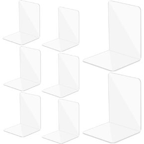 Book Ends, Heavy Duty Metal Bookends, 2 Pairs/4 Pieces Book Stopper, Book Ends Support for Shelves, Black Non-Slip Bookshelf Holder Stand for Home, Office, Library, School