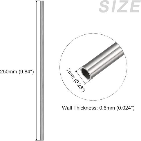 أنبوب METALLIXITY 304 من الفولاذ المقاوم للصدأ (14 مم OD × 0.5 مم طول × 300 مم طول)، أنابيب مستقيمة - للتأثيث المنزلي والآلات in Kuwait