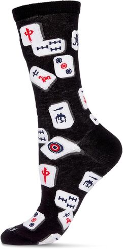 MeMoi Mahjong Bamboo Blend Crew Socks in Saudi Arabia
