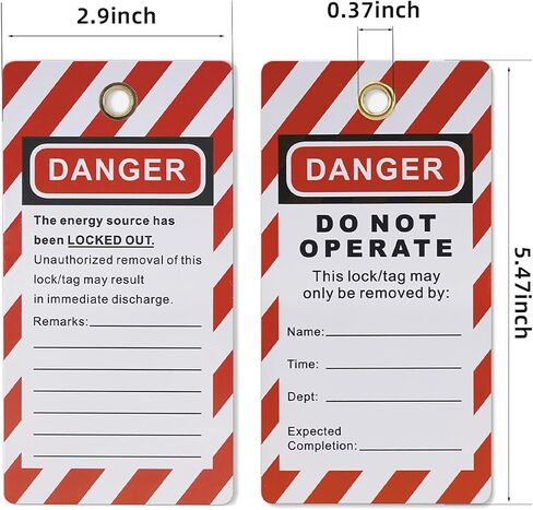 Boviisky 9001 Lockout Tagout Tags- 35 Pack- Compliance Safety Tags for Lock Out in Saudi Arabia