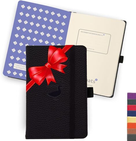 Wildlife A6 Grid Pocket Notebook - PU Leather Hardcover Small Journal for Work, Travel - Pocket, Elastic Closure, Pen Holder, Bookmark in Saudi Arabia