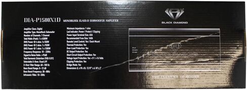 Black Diamond DIA-P1500x1D Car Audio Amplifier Class D 1 Channel Monoblock Amp 1500 Watts RMS, Remote Level Control Included in Kuwait