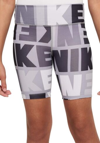 Nike Girl's DriFit One Bike Shorts (Little Kids/Big Kids) Light Smoke Grey/Black/White LG (14 Big Kid) in Saudi Arabia