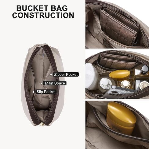 BOSTANTEN Bucket Bag Leather Shoulder Purses for Women Trendy Adjustable Strap in Kuwait