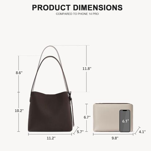BOSTANTEN Bucket Bag Leather Shoulder Purses for Women Trendy Adjustable Strap in Kuwait