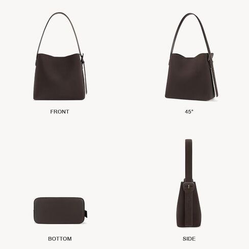 BOSTANTEN Bucket Bag Leather Shoulder Purses for Women Trendy Adjustable Strap in Kuwait