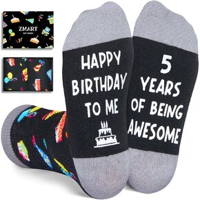 Zmart 8th Birthday Gifts for Boys - Socks for Boys Girls Age 8, Presents for 8 Year Olds, 8 Year Old Boy Gift Ideas, Black