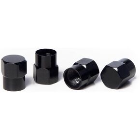Circuit Performance VC6 Series Black Aluminum Spiked Valve Stem Caps (Set of 4)
