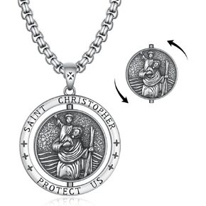 Archangel Michael Necklace 925 Sterling Silver Saint Michael the Archangel St Michael Pendant for Men Protection Amulet Jewelry Gifts for Men Father Husband in Saudi Arabia