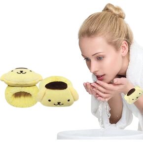 Microfiber Cute Cartoon Wrist Towels for Washing Face, Spa Face Washing Wristbands Absorbent Wristbands, Wrist Sweat Bands for Women Girls, Prevent Liquid from Spilling Down Your Arms
