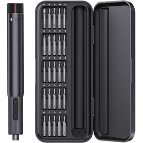 42 In 1 Mini Electric Screwdriver, 3 Torque Settings, Max 3.7V, Rechargeable Screwdriver Set With LED Light and 27 Standard Screwdriver Bits is a Handy Repair Tool Set for Cell Phones Watches Laptops