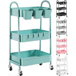 Printer Stand with Storage, Thick Metal 3 Tier Printer Table with Wheels, Sturdy Rolling Printer Cart, Premium 3D Printer Stands, Stable 3D Printer Table Projector Cart, Black Printer Desk for Home
