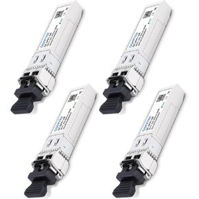 4Pack 10GBASE-T SFP+ to RJ45 Copper Module Mini-GBIC Transceiver for Cisco SFP-10G-T-S, Ubiquiti UF-RJ45-10G , Netgear, Mikrotik, D-Link, Supermicro, TP-Link, Linksys, CAT6A/CAT7, up to 100FT(30M)