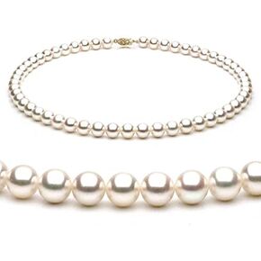 14K Gold 7.5-8mm Pink Freshwater Cultured Pearl Necklace in AAA Quality, 16, 18, 20 Inches