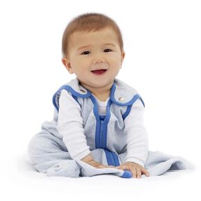 baby deedee Wearable Blanket Baby and Newborn, Baby Sleeping Bag, Sleeping Sack, Sleep Nest Lite, Heather Gray Navy, Small (0-6 Months)