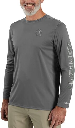 Carhartt Men’s Force Sun Defender Lightweight Long-Sleeve Logo Graphic T-Shirt in Saudi Arabia