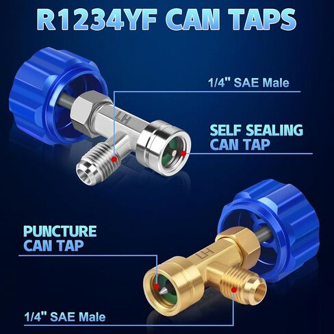 مجموعة أدوات الصنبور بولتيجن R134a، علبة الغلق الذاتي R134a للسيارات، علبة الفريون لثقب التيار المتردد، تجهيزات محول R134a، مع أداة إزالة الصمام الأساسية in Kuwait
