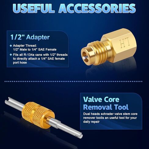 مجموعة أدوات الصنبور بولتيجن R134a، علبة الغلق الذاتي R134a للسيارات، علبة الفريون لثقب التيار المتردد، تجهيزات محول R134a، مع أداة إزالة الصمام الأساسية in Kuwait