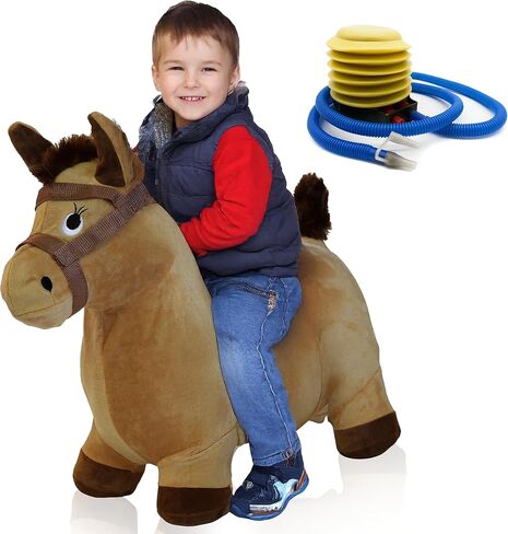 bintiva Children's Horse Hopper,with Free Foot Pump, Exercise Jumping Animal, Bouncy Horsey for Children, Fun Space Hopper for Core Strengthening (Purple Horse, Regular) in Saudi Arabia