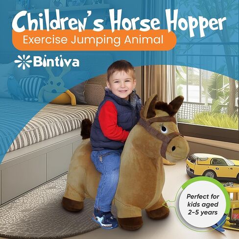bintiva Children's Horse Hopper,with Free Foot Pump, Exercise Jumping Animal, Bouncy Horsey for Children, Fun Space Hopper for Core Strengthening (Purple Horse, Regular) in Saudi Arabia