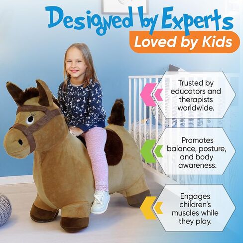 bintiva Children's Horse Hopper,with Free Foot Pump, Exercise Jumping Animal, Bouncy Horsey for Children, Fun Space Hopper for Core Strengthening (Purple Horse, Regular) in Saudi Arabia