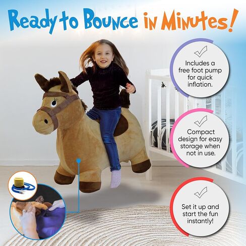 bintiva Children's Horse Hopper,with Free Foot Pump, Exercise Jumping Animal, Bouncy Horsey for Children, Fun Space Hopper for Core Strengthening (Purple Horse, Regular) in Saudi Arabia
