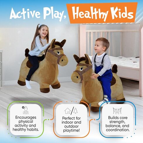 bintiva Children's Horse Hopper,with Free Foot Pump, Exercise Jumping Animal, Bouncy Horsey for Children, Fun Space Hopper for Core Strengthening (Purple Horse, Regular) in Saudi Arabia