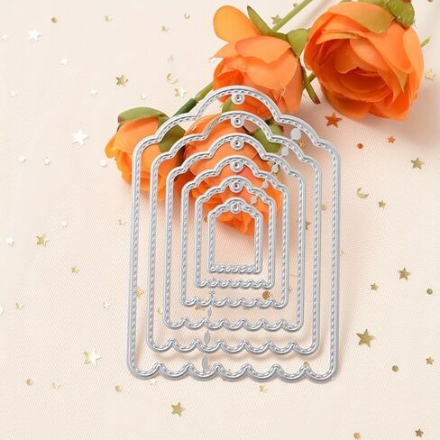 قطع يموت لسكرابوكينغ، خلفيات ثلاثية الأبعاد إطار جديد قطع يموت DIY ألبوم بطاقة صنع الديكور ورقة الحرف المعدنية يموت تخفيضات زينة الحفلات (الكوبية 3.4 × 3.1 بوصة) in Kuwait