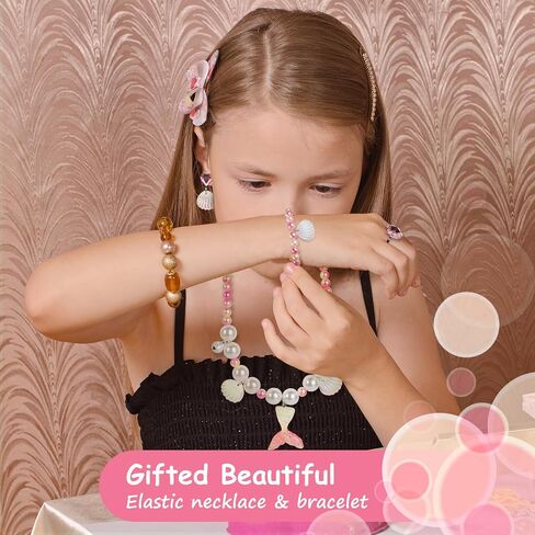 Hebaogugu Music Box with Jewellery Set, Ballerina Jewelry Box for Girls, Daughters, Nieces, Musical Jewellery Box with LED Mirror for Birthday, Christmas, Children's Day, Kids Storage Box for Gift in Saudi Arabia