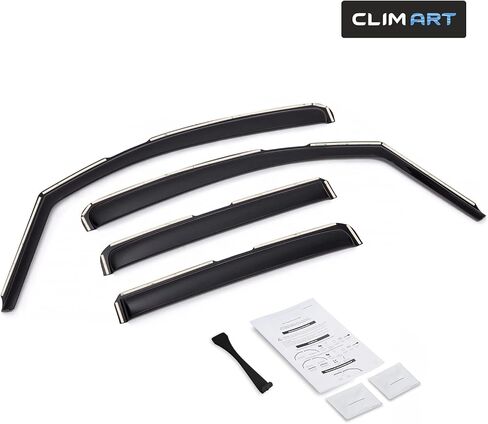 CLIM ART in-Channel Incredibly Durable Rain Guards for Chevrolet (Chevy) Silverado/GMC Sierra 2014-2018 Crew Cab, Truck Accessories, Vent Window Visors, Original Window Deflectors, 4pcs - 614224 in Saudi Arabia