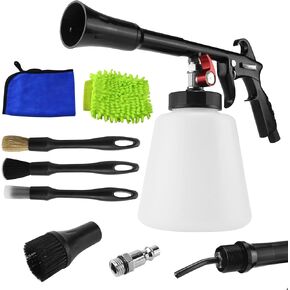 HANDY Car Cleaning Supplies Professional Car Cleaning Gun Set with 1L Foam Bottle & Brush, High Pressure Tornado Washer for Deep Stain Removal, Ideal for Interior Detailing