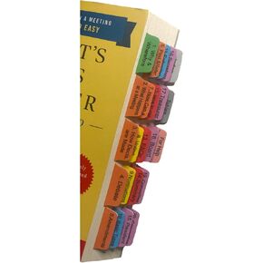 Book Tabs for Robert's Rules of Order Newly Revised, 12th edition. Laminated, Color-coded, and Repositionable (Book not included)