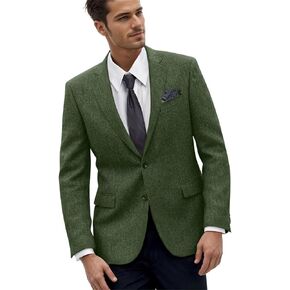 Retro Herringbone Mens Suit Jackets Tweed Slim Fit Sport Coats Prom Business Blazer Casual Men Tux Jacket Wedding Blazers