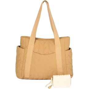 Travel Totes, Set of 2 Tote Bag for Women, Puffer Tote Bag with Zipper, Travel Tote Bag， Beach Bag (BRi)