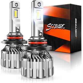 9004 HB1 LED Bulbs, 600% Super Bright 9004 Light Bulbs, 6500K Cool White 22000LM Plug-N-Play Halogen Replacment Bulbs With Cooling Fan, Easy Installation 9004 Fog White Bulbs, Pack of 2