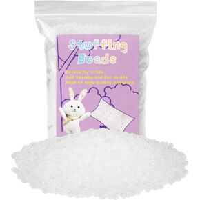 FTEVEN 200g / 7.05oz Toy Stuffing Beads, Premium Plastic Weight Stuffed Beads, Polyethylene Filler Beads, Plastic Transparent Stuffing Beads for Filling Bean Bags, Animal Toys, DIY Crafts