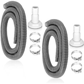 8 Pcs Bilge Pump Installation Kit for Outlets Marine Plumbing Kit, Including 2 Roll 6 ft Flexible PVC Hose, 4 Hose Clamp and 2 Thru Hull Fitting for Pool Liquid Transfer (Black,1-1/8'' Dia)